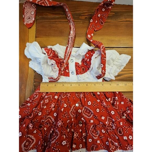 Paulyne Of Arizona Vintage Girls Cowgirl Dress Pearl Snap Buttons And Bottoms - Picture 11 of 12